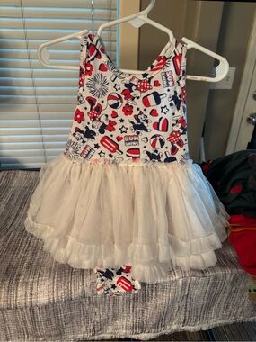 Disney Red, White & Navy Minnie Tutu Dress perfect of 4th of July